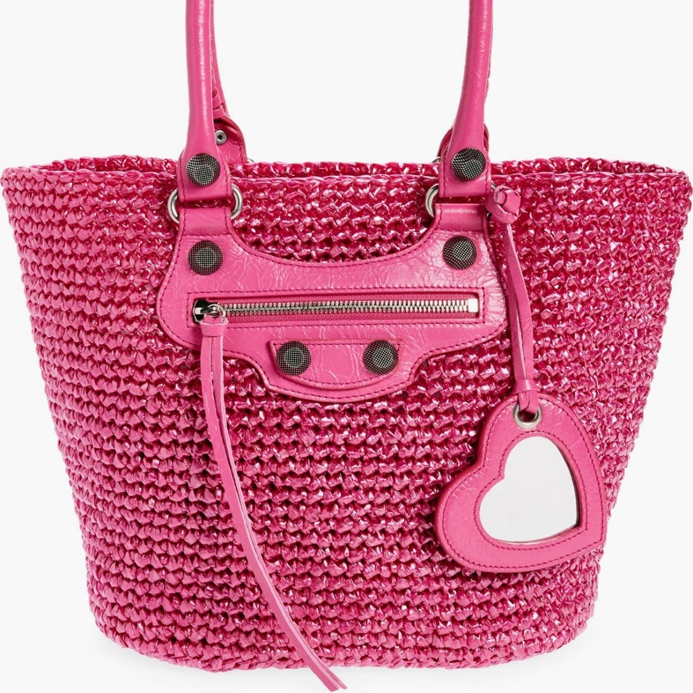 Balenciaga Pink Tote Bag with Leather Accents
